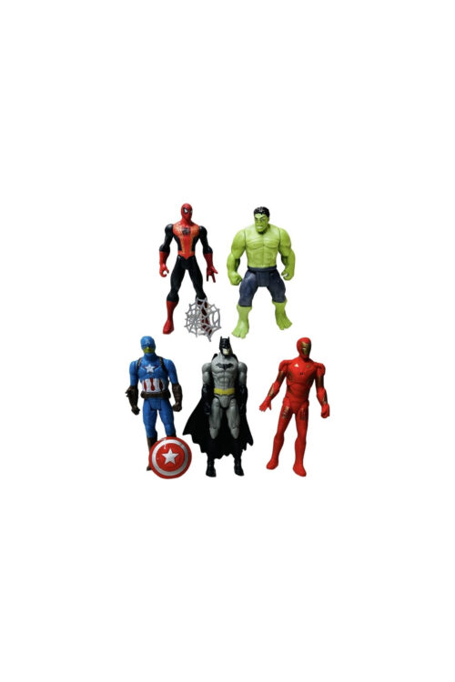 Avengers Işıklı Örümcek Adam Hulk Kaptan Amerika Batman Iron Man 5’li Oyun Seti Süper Kahramanlar