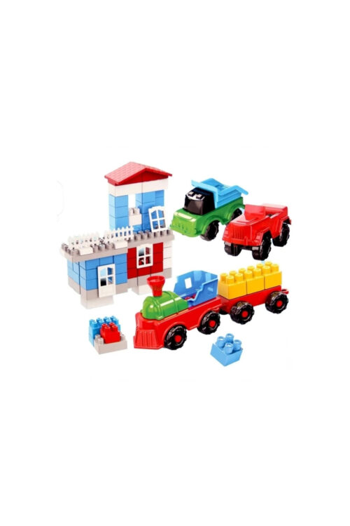 Büyük Boy 100 Parça Tren İstasyonu Lego Blok Eğitici Oyuncak Seti